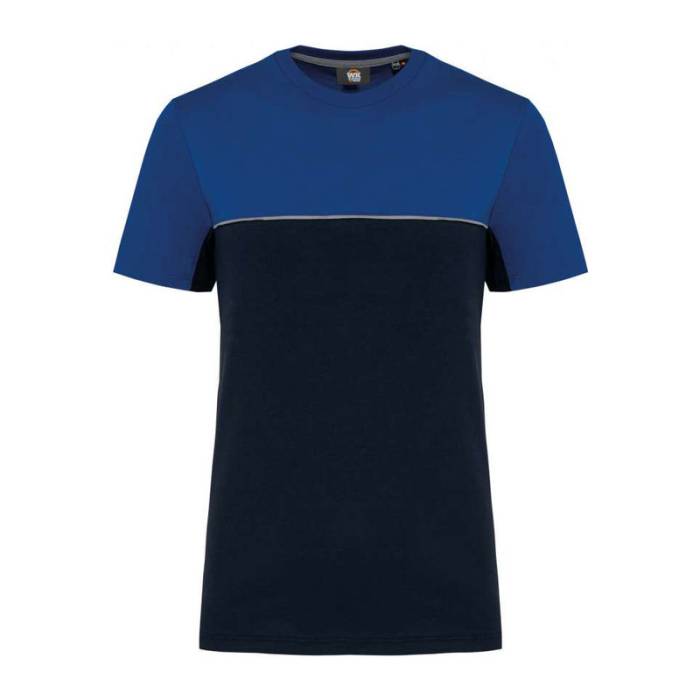 UNISEX ECO-FRIENDLY SHORT SLEEVE TWO-TONE T-SHIRT - Navy/Royal Blue<br><small>EA-WK304NV/RO-2XL</small>