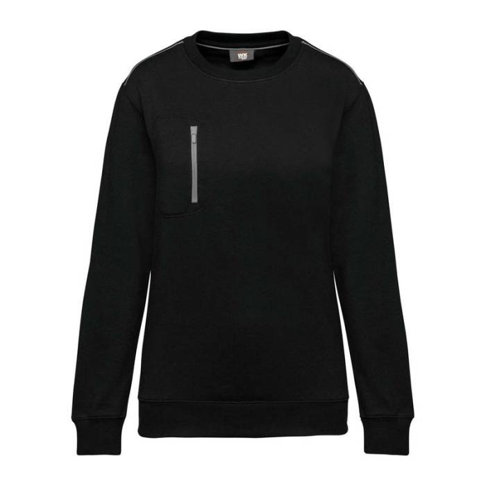 UNISEX DAYTODAY CONTRASTING POCKET SWEATSHIRT - Black/Silver<br><small>EA-WK403BL/SI-2XL</small>