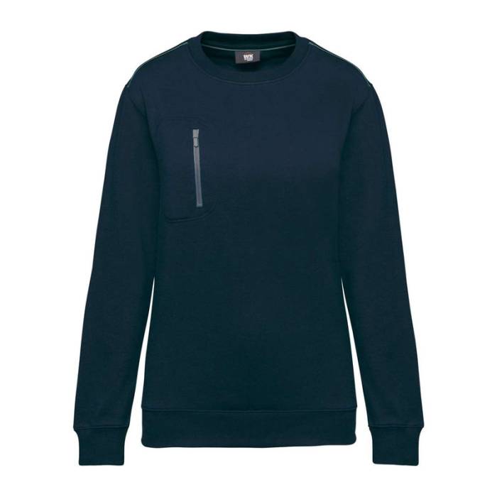 UNISEX DAYTODAY CONTRASTING POCKET SWEATSHIRT - Navy/Silver<br><small>EA-WK403NV/SI-L</small>