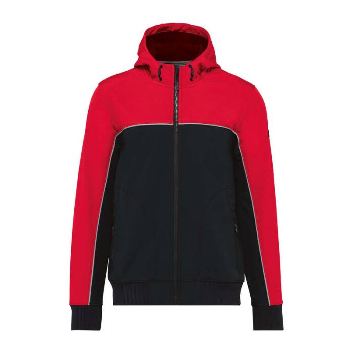 UNISEX 3-LAYER TWO-TONE BIONIC SOFTSHELL JACKET - Black/Red<br><small>EA-WK450BL/RE-2XL</small>