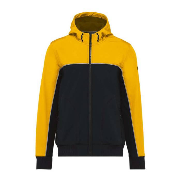 UNISEX 3-LAYER TWO-TONE BIONIC SOFTSHELL JACKET - Black/Yellow<br><small>EA-WK450BL/YE-2XL</small>