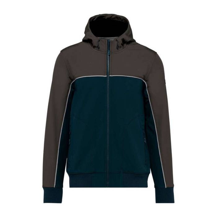 UNISEX 3-LAYER TWO-TONE BIONIC SOFTSHELL JACKET - Navy/Dark Grey<br><small>EA-WK450NV/DG-2XL</small>