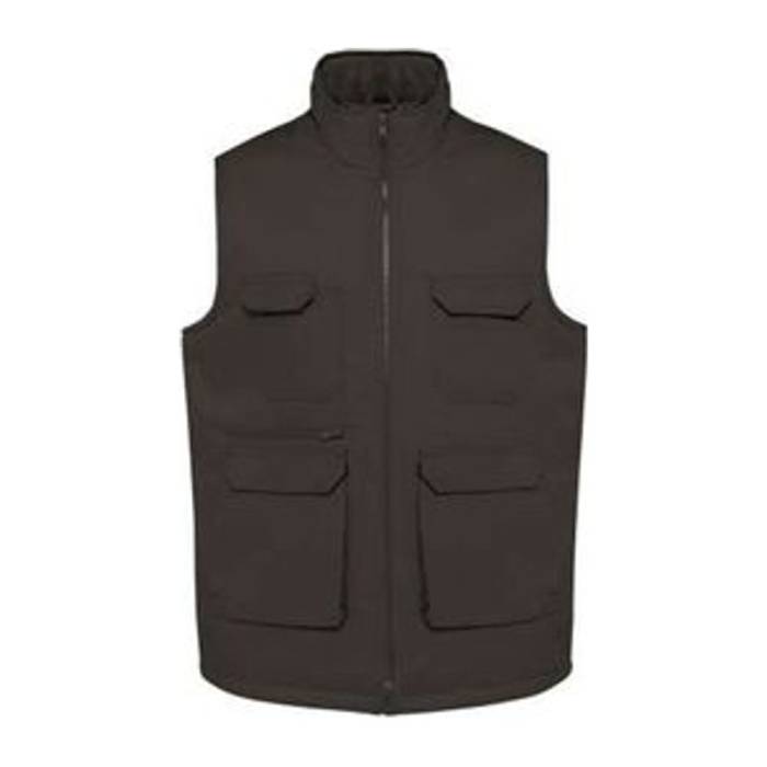 UNISEX PADDED MULTI-POCKET POLYCOTTON VEST - Dark Grey<br><small>EA-WK607DG-2XL</small>