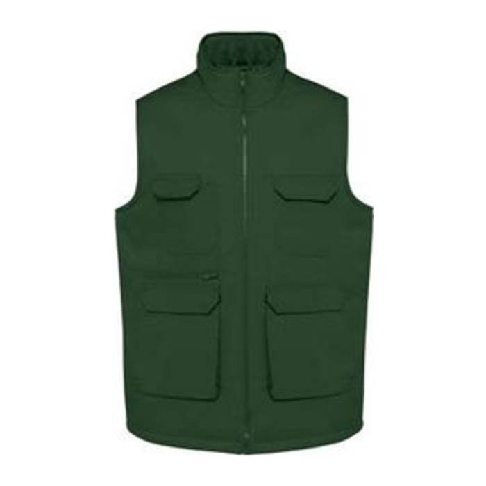 UNISEX PADDED MULTI-POCKET POLYCOTTON VEST - Forest Green<br><small>EA-WK607FO-2XL</small>