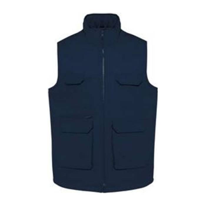 UNISEX PADDED MULTI-POCKET POLYCOTTON VEST - Navy<br><small>EA-WK607NV-2XL</small>