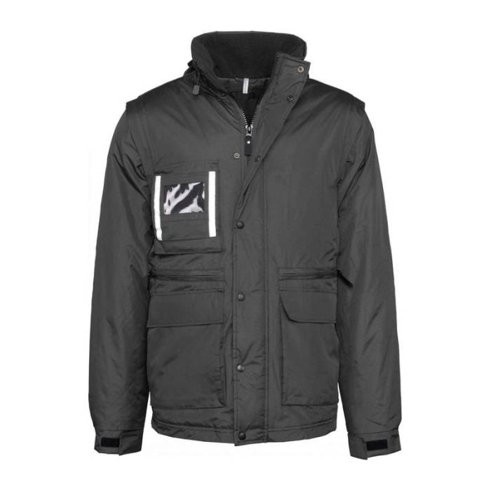 DETACHABLE-SLEEVED WORKWEAR PARKA - Deep Black<br><small>EA-WK6106BL-2XL</small>