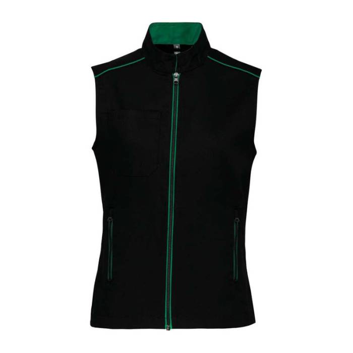 LADIES` DAYTODAY GILET - Black/Kelly Green<br><small>EA-WK6149BL/KL-2XL</small>