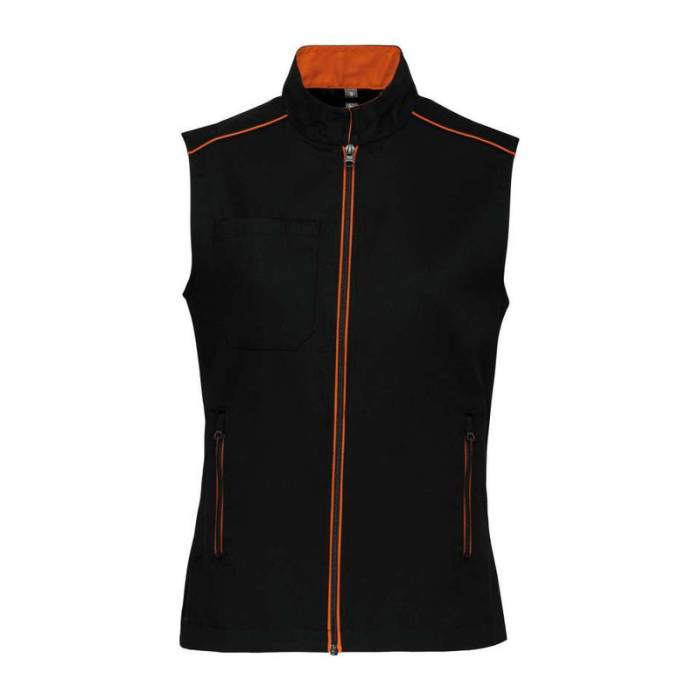 LADIES` DAYTODAY GILET - Black/Orange<br><small>EA-WK6149BL/OR-2XL</small>