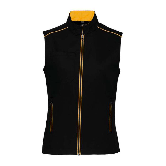 LADIES` DAYTODAY GILET - Black/Yellow<br><small>EA-WK6149BL/YE-2XL</small>