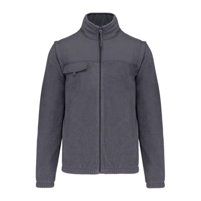 FLEECE JACKET WITH REMOVABLE SLEEVES - Convoy Grey<br><small>EA-WK9105CVG-2XL</small>