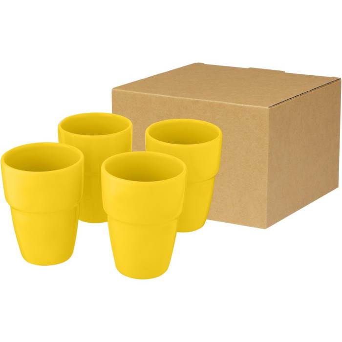 Staki 4 darabos kerámia pohárszett, sárga - sárga<br><small>GO-10068611</small>