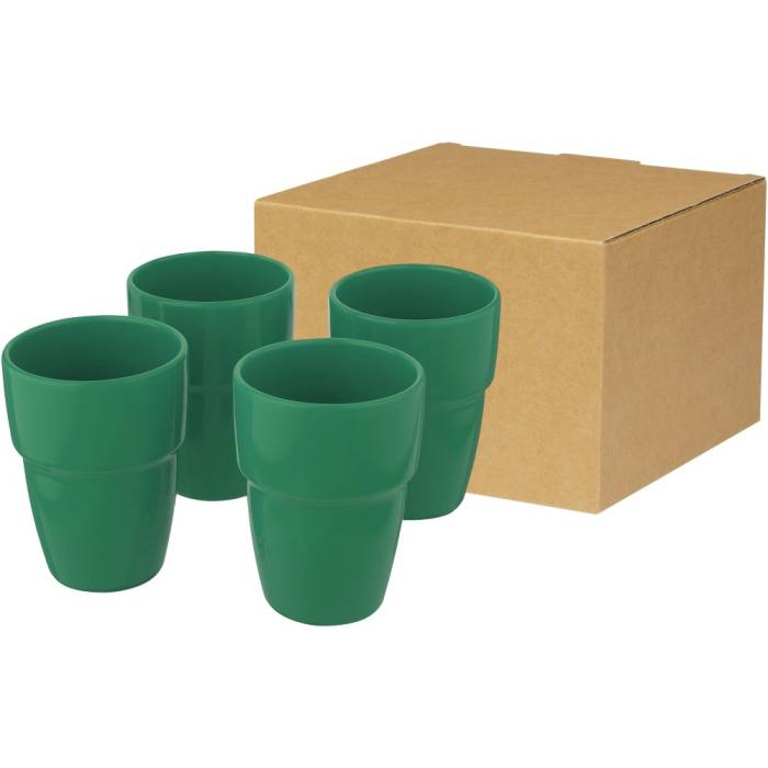 Staki 4 darabos kerámia pohárszett, zöld - zöld<br><small>GO-10068661</small>