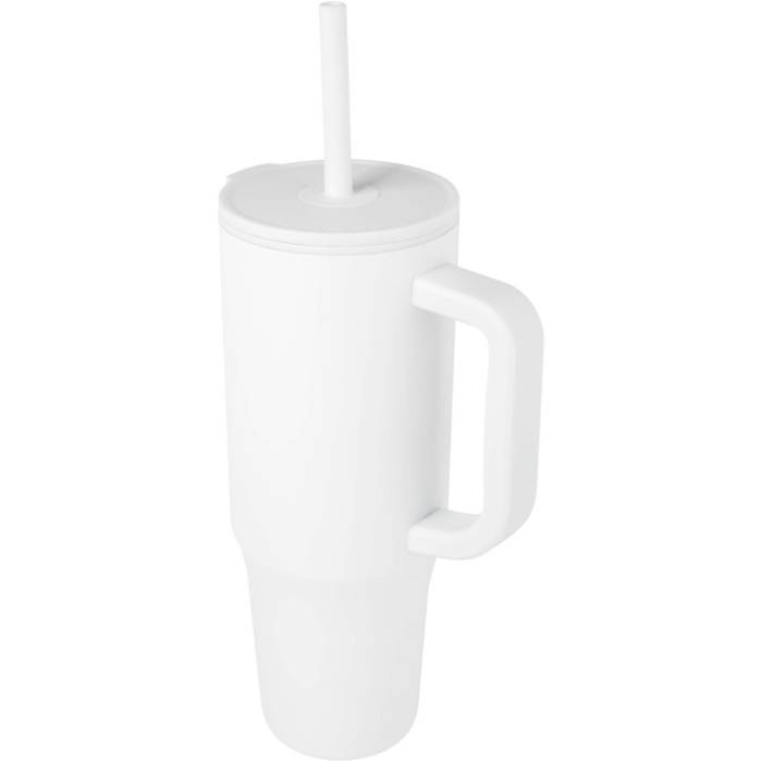 Brady szigetelt bögre szívószállal, 900 ml, fehér