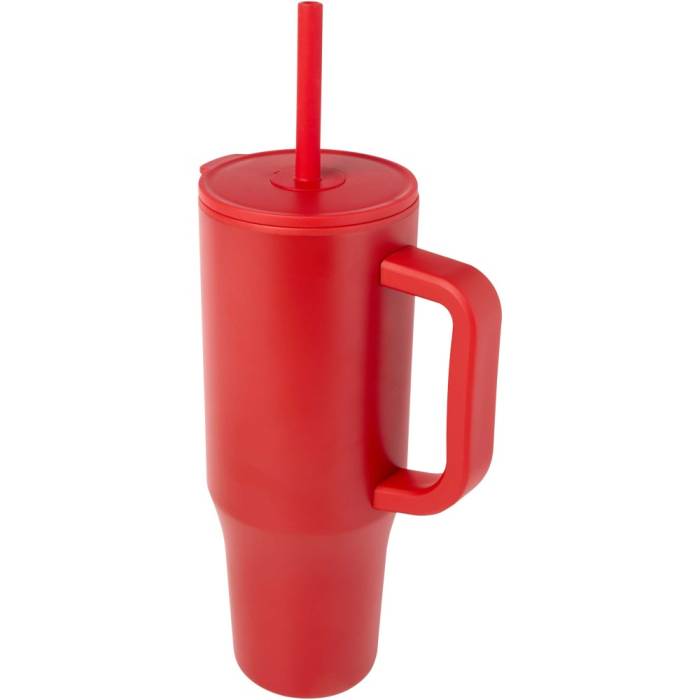 Brady szigetelt bögre szívószállal, 900 ml, piros