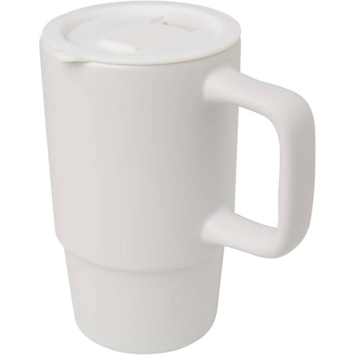 Carter kerámia bögre fedéllel, 450 ml, fehér