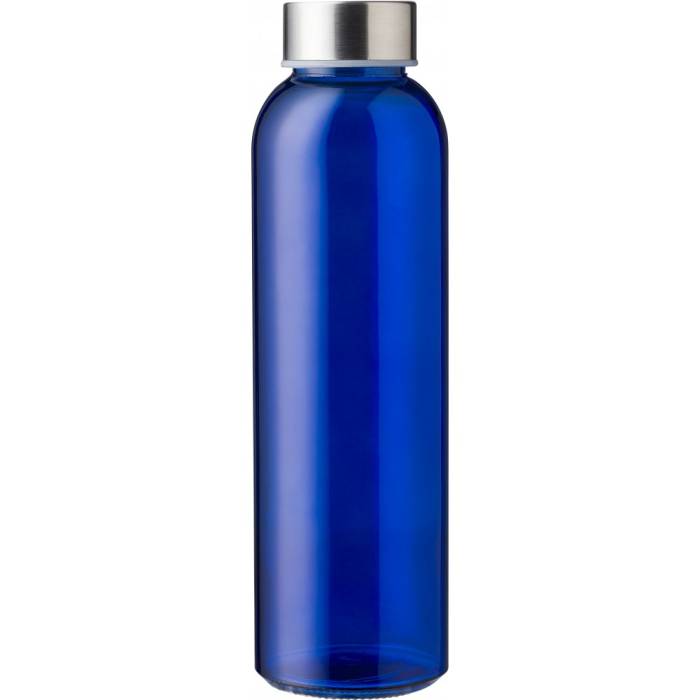 Színezett üveg vizespalack, 500 ml, kék