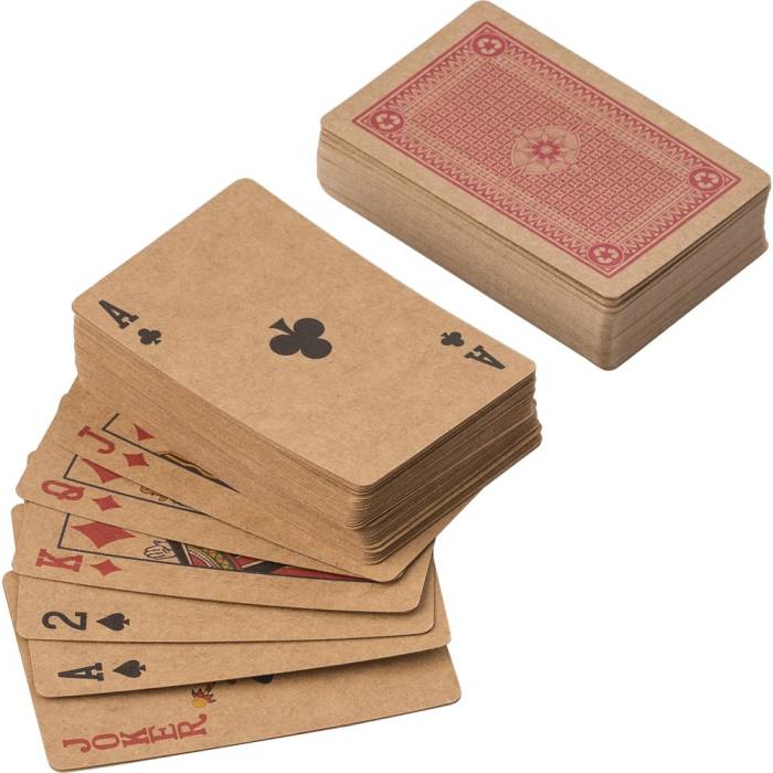Kártyajáték újrahasznosított kartonból, barna/keki