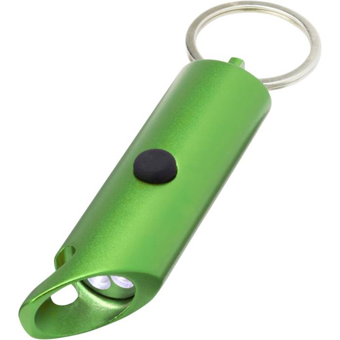 Flare LED lámpa és üvegnyitó kulcstartó, zöld - zöld<br><small>GO-10457461</small>