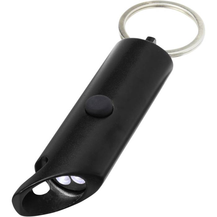 Flare LED lámpa és üvegnyitó kulcstartó, fekete - fekete<br><small>GO-10457490</small>