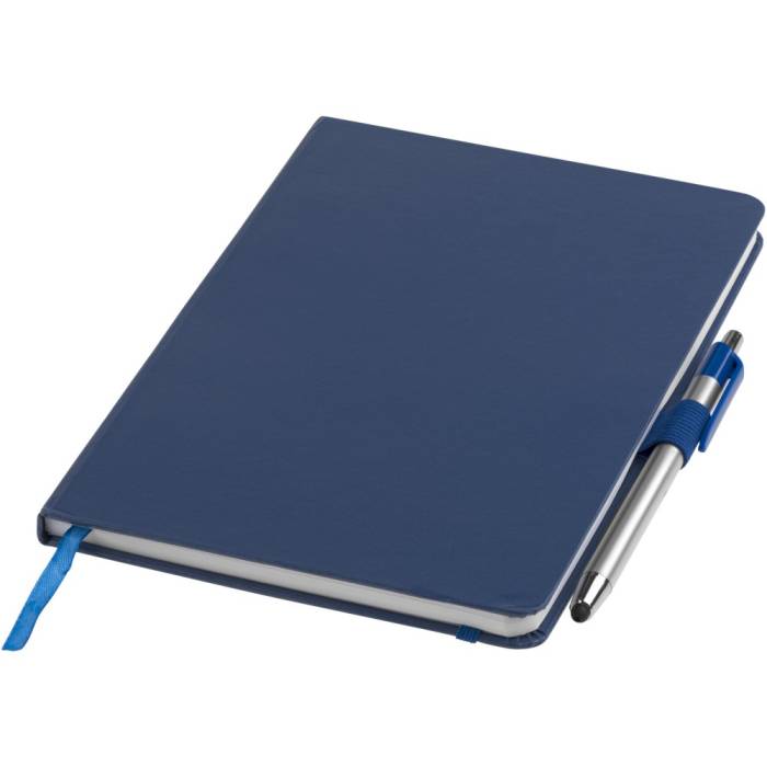 Crown A5-ös jegyzetfüzet és érintős toll, kék
