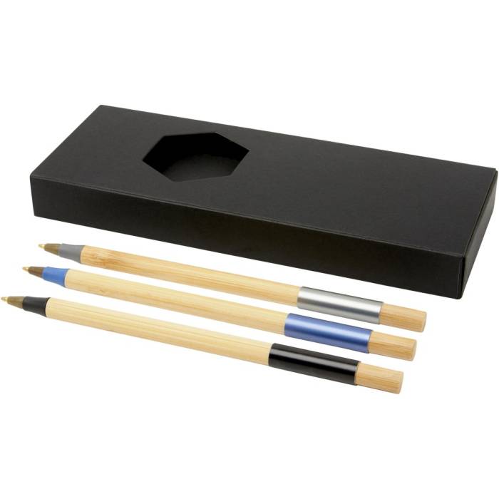 Kerf bambusz tollkészlet, 3 db, fekete/natúr