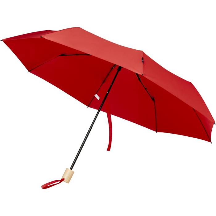 Birgit 21'' összecsukható szélálló RPET esernyő, piros...
