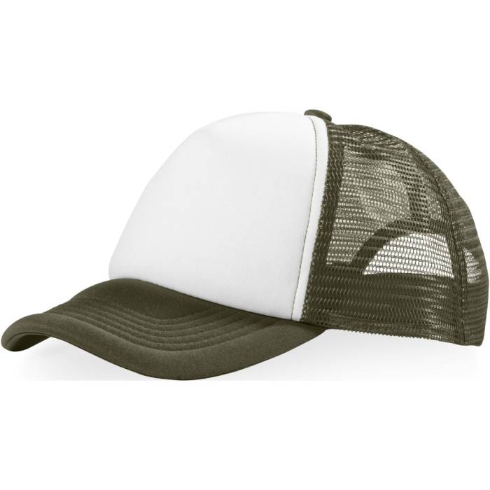 Trucker 5 paneles baseball sapka, zöld/fehér