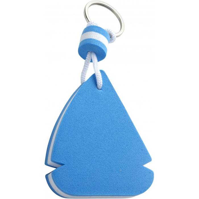 Vitorlás alakú lebegő kulcstartó, kék/fehér