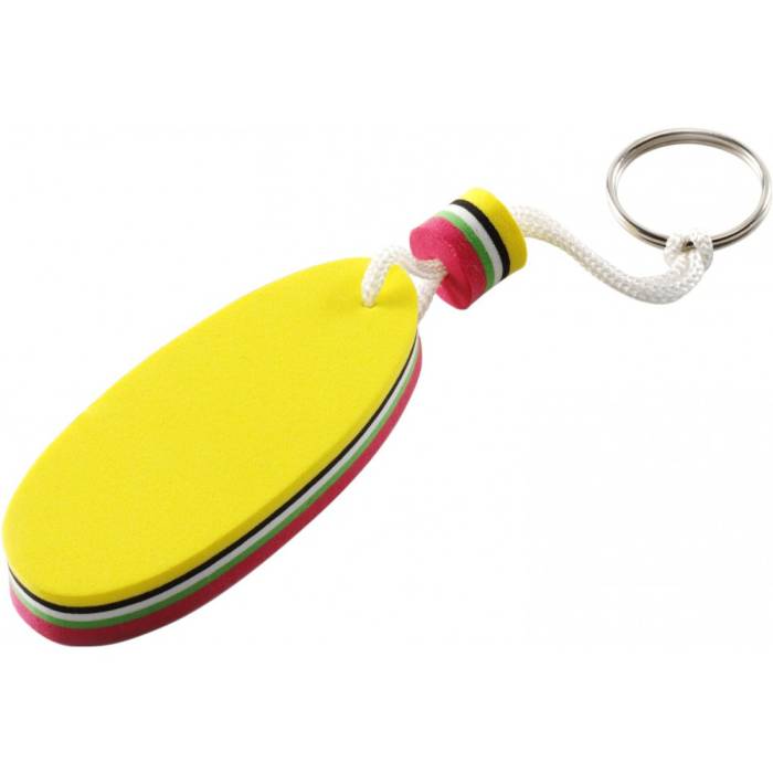 Ovális lebegő habszivacs kulcstartó , sárga - sárga<br><small>GO-1167-09</small>