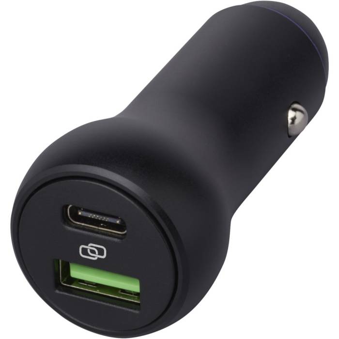 Pilot dual 55W USB-C/USB-A autós töltő, fekete