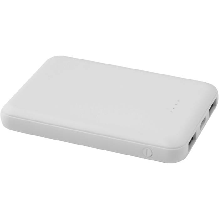 Asama újrahasznosított műanyag powerbank, 5000 mAh, fehér - fehér...<br><small>GO-12438301</small>