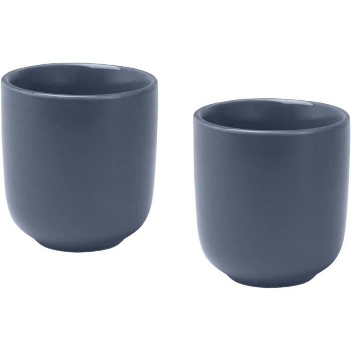 Male kerámia kávéscsésze szett, 2 db, 90 ml, földkék