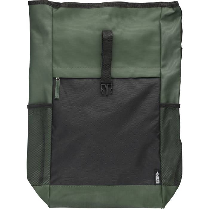 600D rPET poliészter roll-top hátizsák, zöld - zöld<br><small>GO-1267404-04</small>