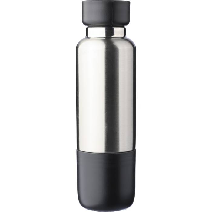 Rozsdamentes acél duplafalú palack, 500 ml, fekete