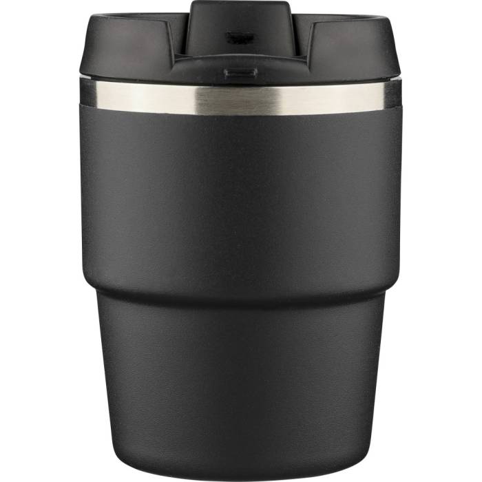 Duplafalú újraacél pohár, 175 ml, fekete