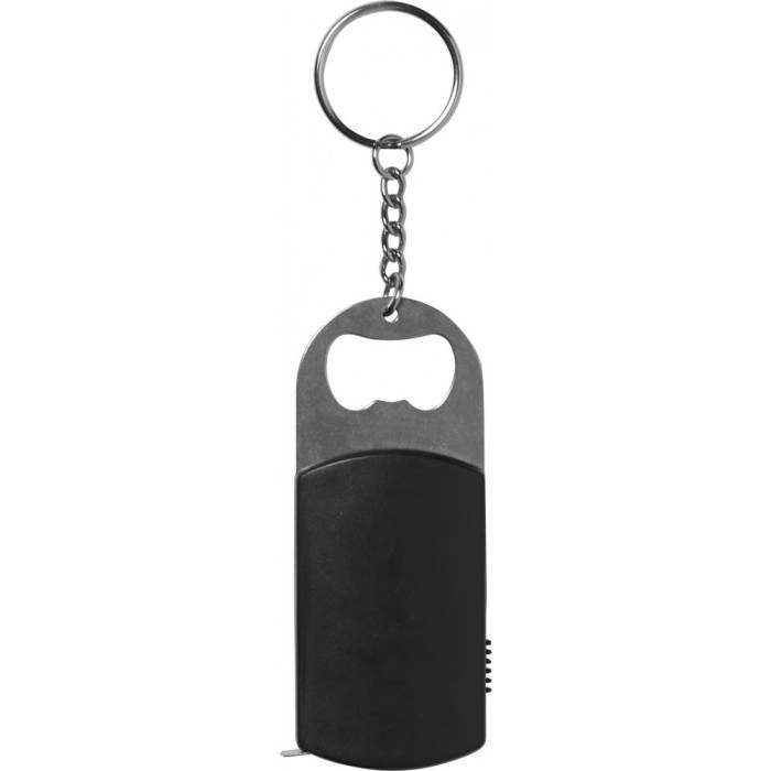 Fém üvegnyitó kulcskarikával, fekete