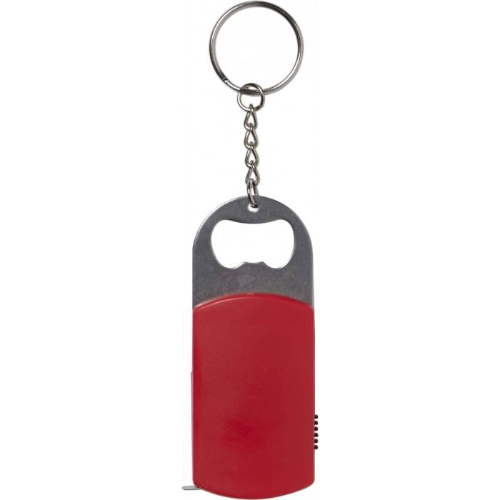 Fém üvegnyitó kulcskarikával, piros - piros<br><small>GO-1825-08</small>