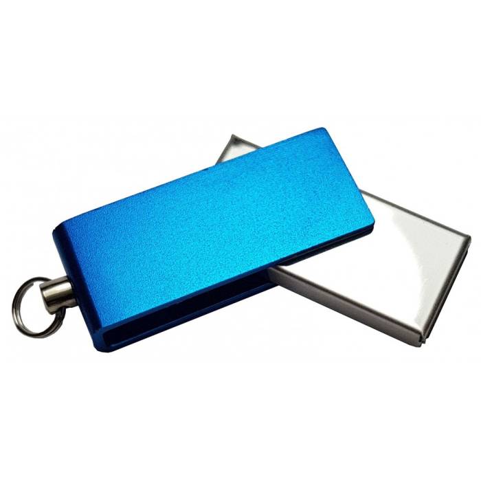 Mini Rotate fém pendrive, kék, 4GB (raktári) - <br><small>GO-1Z39272GC</small>