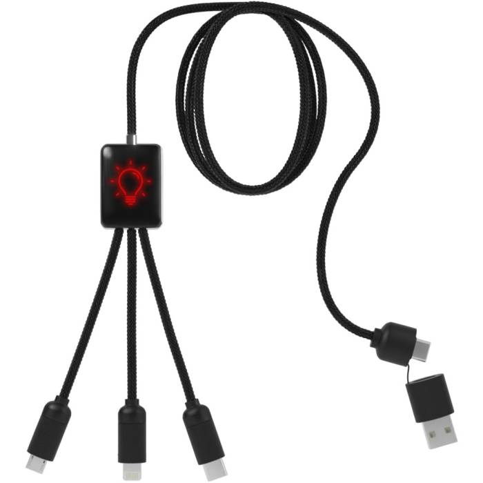 SCX.design C28 5-in-1 kihúzható vezeték, piros/fekete
