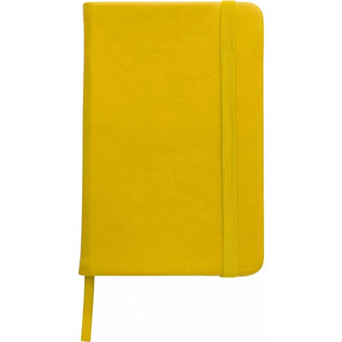 A5-ös jegyzetfüzet puha PU borítással, sárga