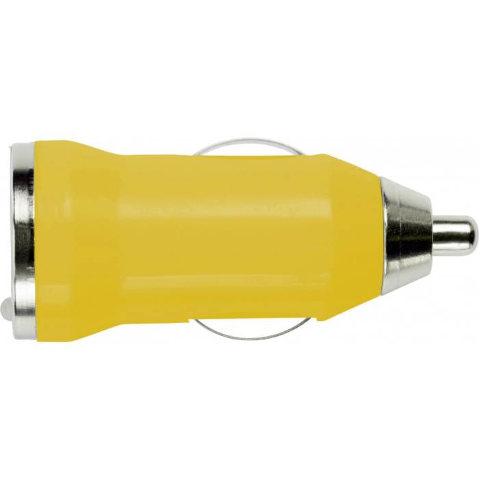 Autós USB töltő, sárga