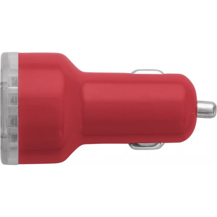 Autós USB töltő, piros