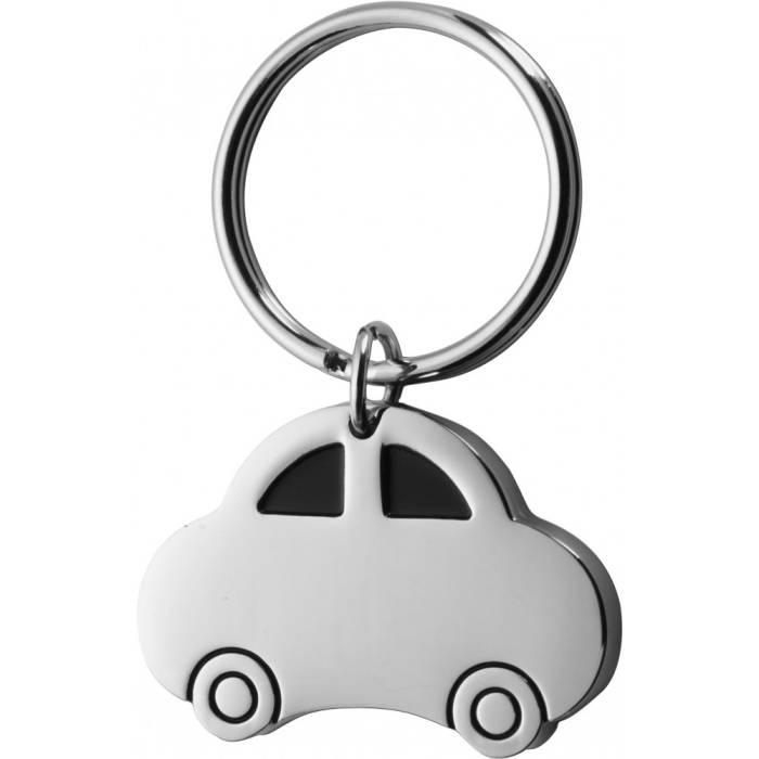 Autó formájú fém kulcstartó, ezüst - ezüst<br><small>GO-3615-32CD</small>