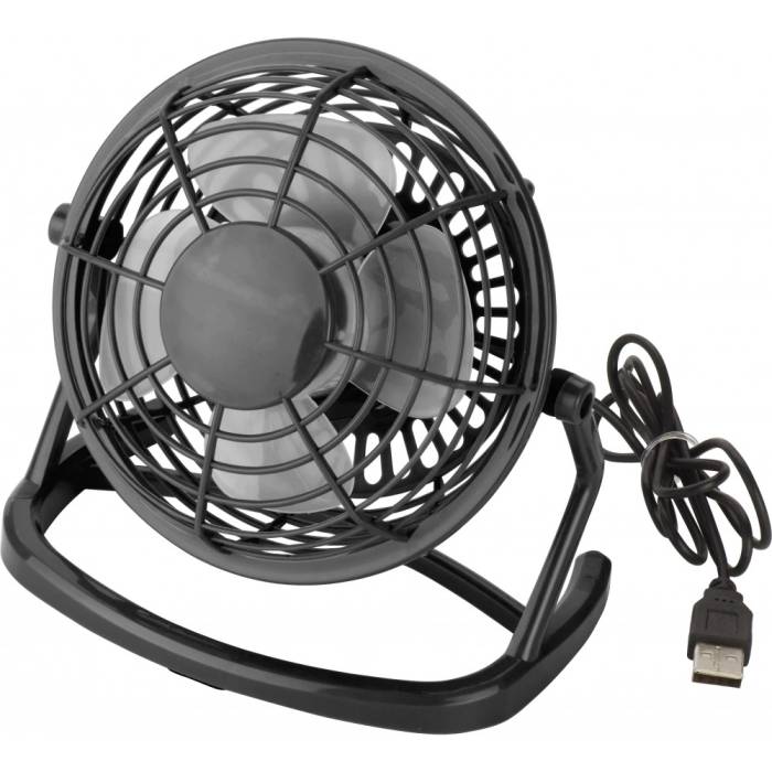Műanyag asztali ventilátor USB csatlakozóval, fekete - fekete<br><small>GO-3639-01</small>