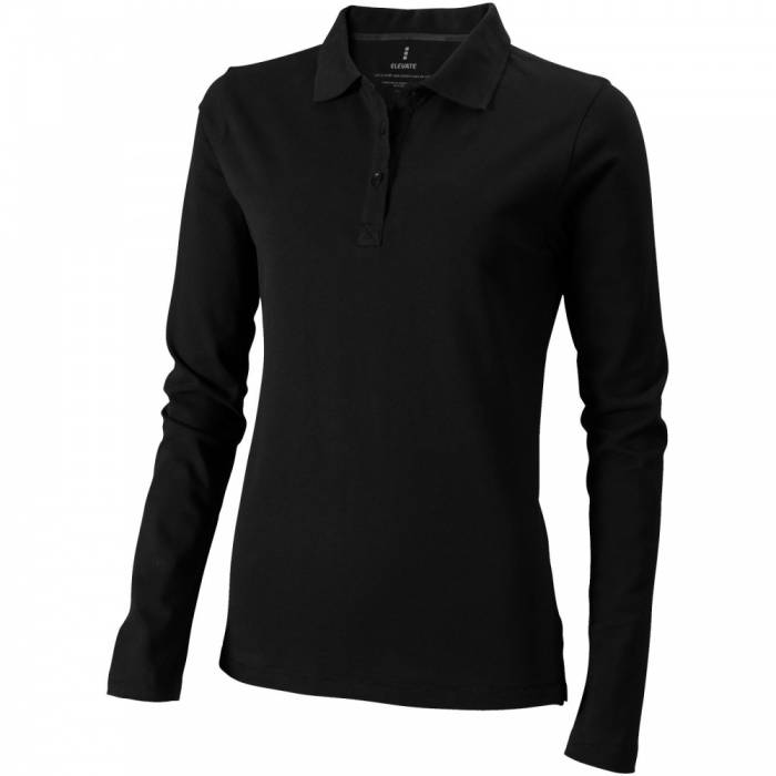 Elevate Oakville női galléros hosszú ujjú póló, fekete, XL - fekete...<br><small>GO-38087994</small>