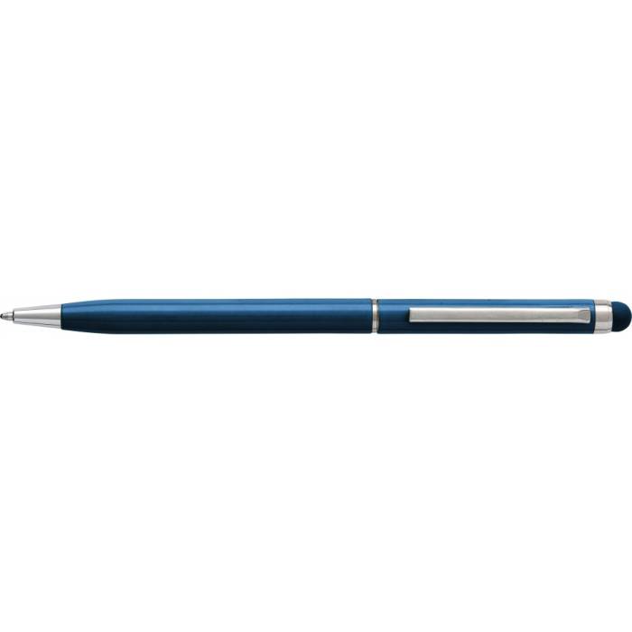 Alumínium golyóstoll érintővel, kék tollbetéttel, kék - kék...<br><small>GO-3832-05</small>