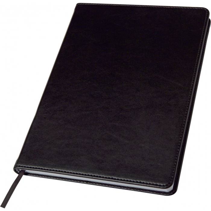 A5-ös jegyzetfüzet könyvjelzővel, fekete