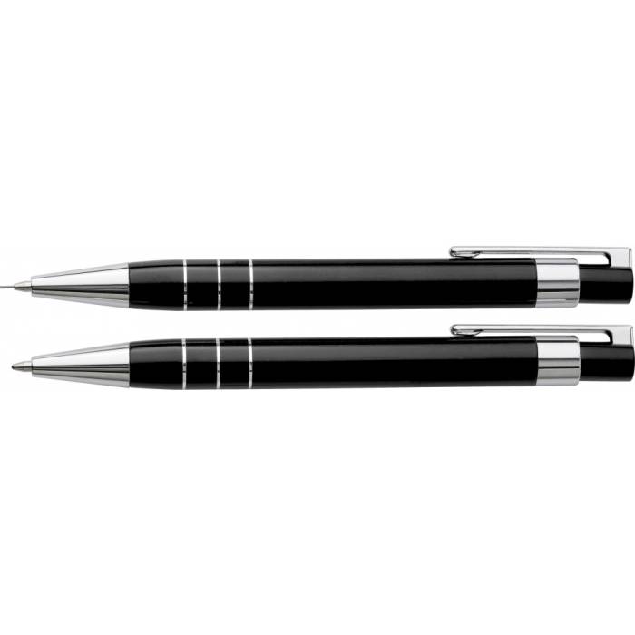 Lakkozott tollkészlet tolltartóval, fekete - fekete<br><small>GO-6633-01</small>