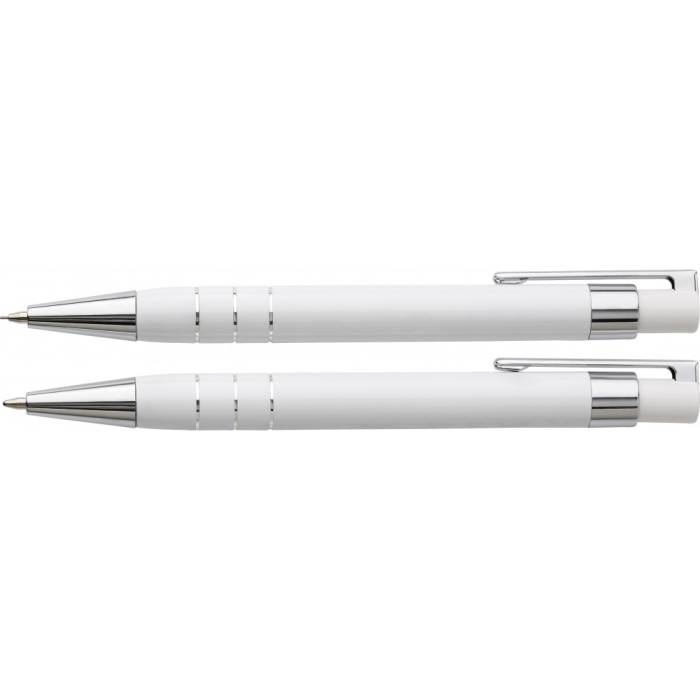 Lakkozott tollkészlet tolltartóval, fehér - fehér<br><small>GO-6633-02</small>