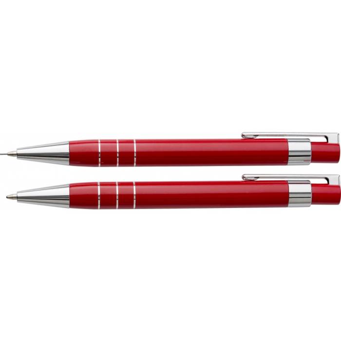 Lakkozott tollkészlet tolltartóval, piros - piros<br><small>GO-6633-08</small>